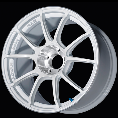 Advan RZIII 18x9.0 / +35 Offset / 5x114.3 BC / 73mm Bore / Racing White Metallic & Diamond Cut
