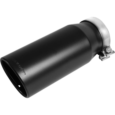 MagnaFlow Tip Stainless Black Coated Single Double Round Single Outlet 5in Dia 4in Inlet 13in L