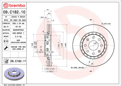 Brembo OE 09-10 Pontiac G3/2009 G3 Wave/05-08 Wave/05-07 Wave5 Standard Brake Disc - Front