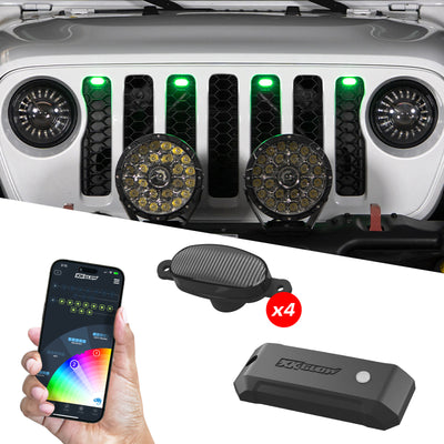 XK Glow XKmax Pre-Runner Style RGBW LED Grill Pods - 4pc