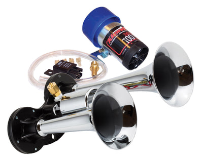 Kleinn Chrome Direct Drive Dual Horn/ 6.5In/4.5In - Chrome-Plated Zinc Alloy