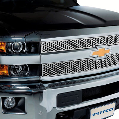 Putco 01-02 Chevrolet Silverado HD Punch Stainless Steel Grilles
