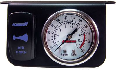 Kleinn Panel mounted 160 PSI gauge w/ an illuminated BLUE Momentary rocker switch