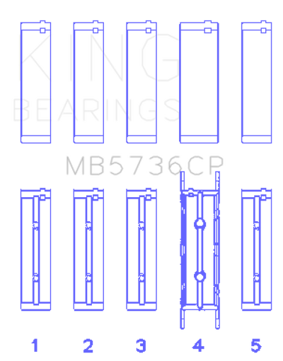 King Engine Bearings Ford Powerstroke 6.0L/6.4L Diesel (Size +0.25mm) Crankshaft Main Bearing Set