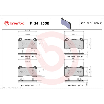 Brembo OE 21-22 Ford Mustang Mach-E EV Pad Brake Pad - Front
