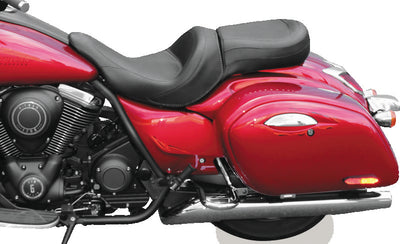 Mustang 82-03 Harley Sportster Wide Touring Solo Seat w/Driver Backrest Studs - Black