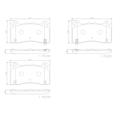 Brembo OE 16-18 Ford Focus PRIME Ceramic Brake Pad - Front