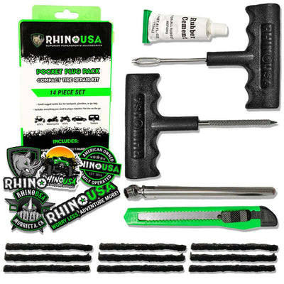 Rhino USA 14-Piece Compact Tire Repair Plug Kit