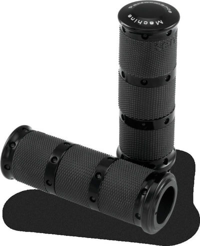 Performance Machine Handle Grip Set- XL Rubber 2K7 - Black Ano