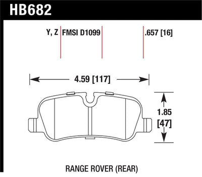 Hawk 05-09 Range Rover LR3 D1099 LTS Street Rear Brake Pads