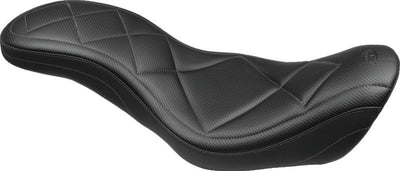 Mustang 58-84 Harley FX/FL Wide Touring 1PC Seat w/Studs - Black