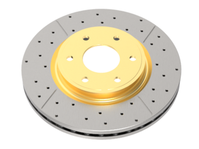 DBA 99-04 Chevrolet Silverado 2500 6.0L (M/T) Rear Drill & Slot Street Series Rotor (w/Gold Hat)