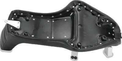 Mustang 08-21 HD Electra Glide,Rd Glide,Rd King,Str Glide Driver Backrest - Black w/ Grey Stitching