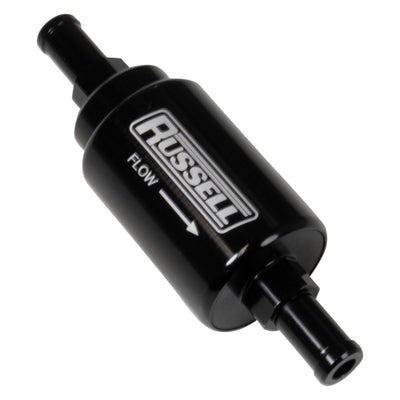 Russell 3/8 Male To 3/8 Male Barbed Fuel Check Valve - Black Anodized