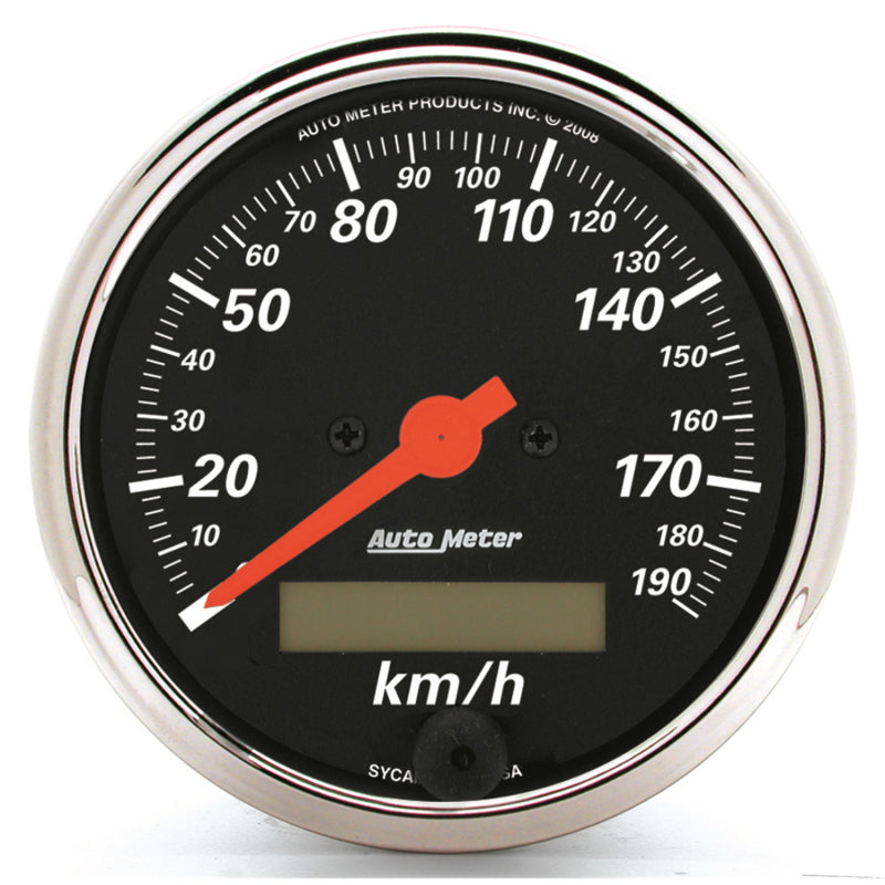 Autometer 3-1/8in Electric 0-190km/h Double Chrome Bezel Speedometer G ...