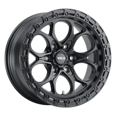 Weld 17x9 Ledge 6 6x135 ET00 BS 5.00 Satin BLK / Satin BLK Ring 87.1