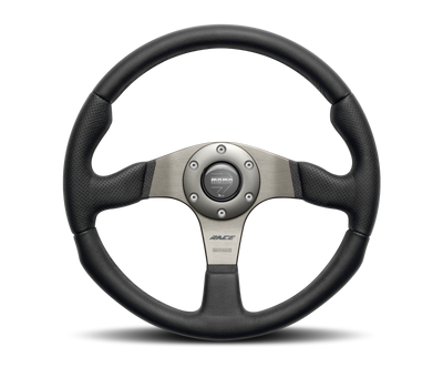 Momo Race Steering Wheel 350 mm - Black Leather/Anthracite Spokes (1st Version)