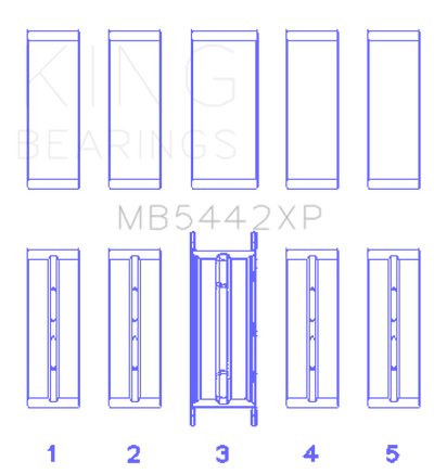 King Engine Bearings Ford 2.0 2.3L EcoBoost Crankshaft Main Bearing Set (Set of 5)