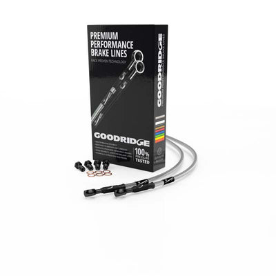 Goodridge 00-07 Harley-Davidson FXSTD Clear Front Brake Line w/Black Fitting