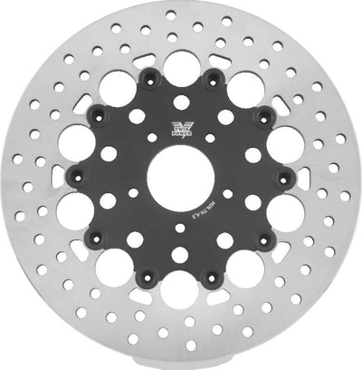 Twin Power 08-13 FLH FLT 08-16 FLHR 06-17 Dyna Front 11.8 Floating Rotor With Holes Black