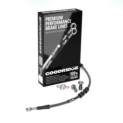 Goodridge 00-05 HD FXD/C -2in Black Brake Line Kit w/Stainless Steel Fittings