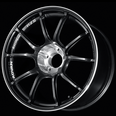 Advan RZIII 18x10.5 / +25 Offset / 5x114.3 BC / 73mm Bore / Black Gun Metallic & Diamond Cut