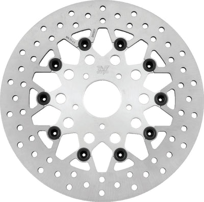 Twin Power 84-17 Big Twin Exc 11.8 and Lug Mount 84-13 XL Front 11.5 Floating Rotor Mesh Silver