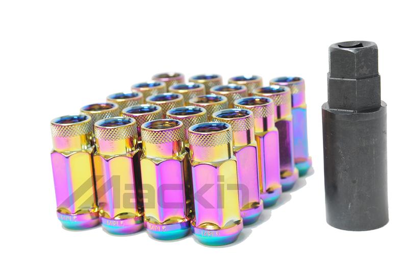 Mach Yeti Racing Wheel Mate Monster Locking Lug Nut Set of 4 - Black Chrome 14x1.50 ...