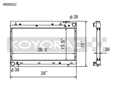 Koyo 93-98 Subaru Impreza 1.8/2.2L (MT) Radiator