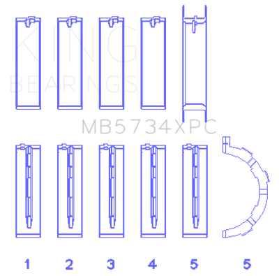 King Engine Bearings Ford 302 CID Coyote (Size STD) Performance Coated Main Bearing Set - Size STD