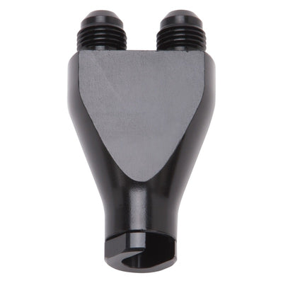 Russell Performance Billet Y-Block Adapter 3/8in SAE Quick Disconnect (2) -6AN Male Flare Black