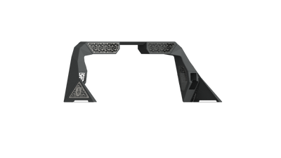 Road Armor 14-18 Chevy 1500 iD Headache Rack w/Bedrail Pods/Dual 10in Pod/Brake Lamp Relief/iD - Raw