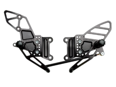 Vortex Racing 07-08 Kawasaki ZX600 Ninja ZX-6R,05-06 ZX600 Ninja ZX-6RR Adjustable Rearsets- Black