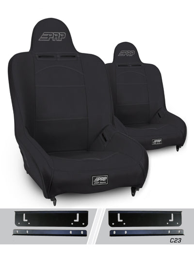 PRP 97-02 Jeep Wrangler TJ Premier High Back Suspension Seats Kit (Pair) - Black
