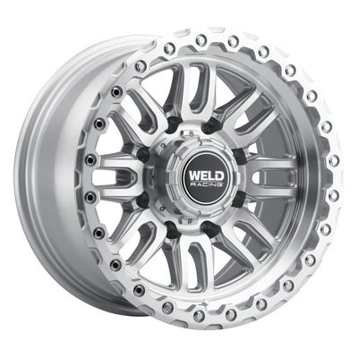 Weld Off-Road Swift 17x9in - 5x114.3 / 5x127 BP - ET-12 78.1mm CB Gloss Silver Machined Wheel & Ring
