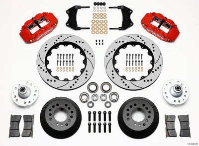 Wilwood Narrow Superlite 6R Front Hub Kit 14.00in Drill Red WWE ProSpindle