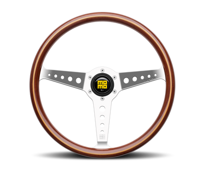 Momo California Wood Steering Wheel 360 mm - Mahogany Wood/Polished Spokes