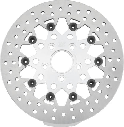 Twin Power 84-17 Big Twin Exc 08-17 FLH FLT Rear 11.5 Floating Rotor Silver Mesh