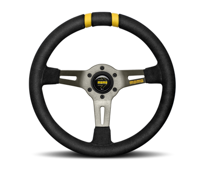 Momo MODDRIFT Steering Wheel 330 mm - Black Suede/Anthracite Spokes/2 Stripes