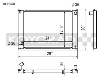 Koyo 09-17 Nissan 370Z 6MT Radiator (Eliminates AC Condenser)