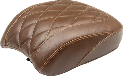 Mustang Harley Low Medallion Sissy Bar Pad (9.5 inch x 9 inch) Diamond Stitch - Brown