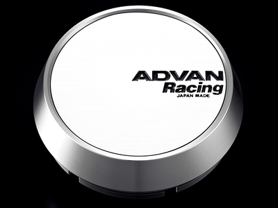 Advan 63mm Middle Center Cap - White/Silver Alumite