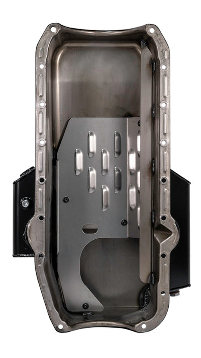 Moroso 80-85 Chevy SBC/Dart (w/2 Pc Seal/Low Clearance) Wet Sump 7qt 7in Steel Oil Pan - Black