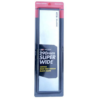 BLOX Racing 290mm Convex Mirror Black Frame Blue Tint