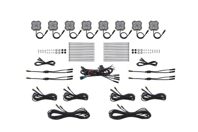 Diode Dyamics Rock Light - Red/White - M8 8-Pack