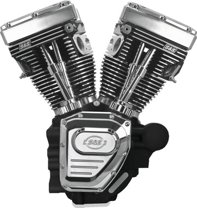 S&S Cycle 07-16 Touring Models T124 T-Series Long Block - Wrinkle Black