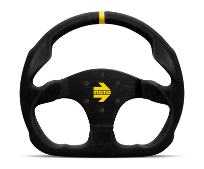 Momo MOD30 Steering Wheel 320 mm - Black Suede/Black Spokes/1 Stripe