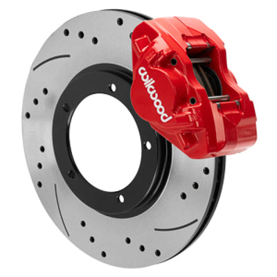 Wilwood 69-74 Porsche 911 D31 11.10in. Front Brake Kit w/ Flex Lines - Drilled Rotors (Red)