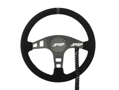 PRP Heated Flat Suede Steering Wheel - Black