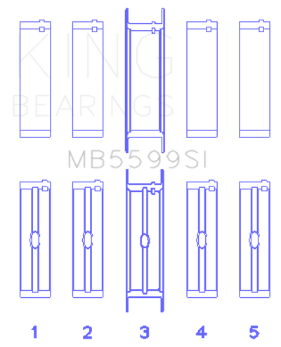 King Engine Bearings International 421CI/446CI V8 (STD Size) Crankshaft Main Bearing Set